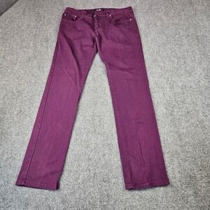 U-51 Authentic Denim Womens Size 13 Purple Straight Leg Stretch Pants Plum